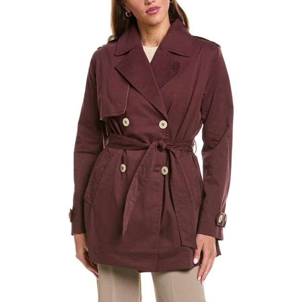 Fleurette Womens  Trench Coat, Red